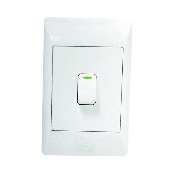 ACDC - 1-lever 1-way Switch 2x4 C/w White Cover Plate