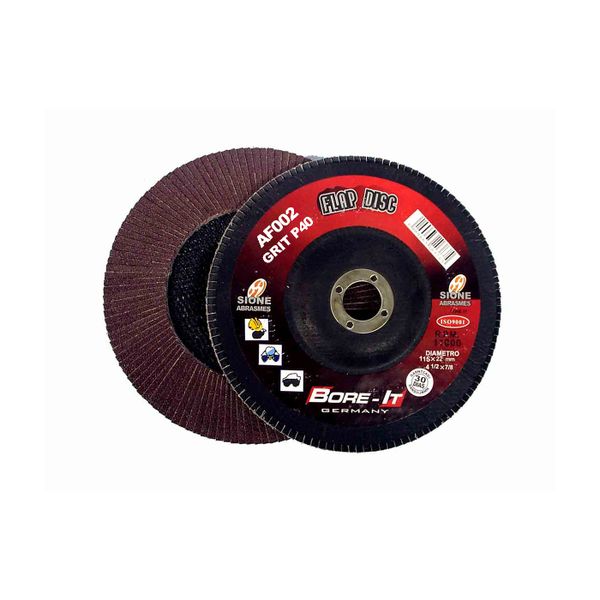 Bore-It - Flap Disc - 115mm - P40 X 22mm - 5 Pack