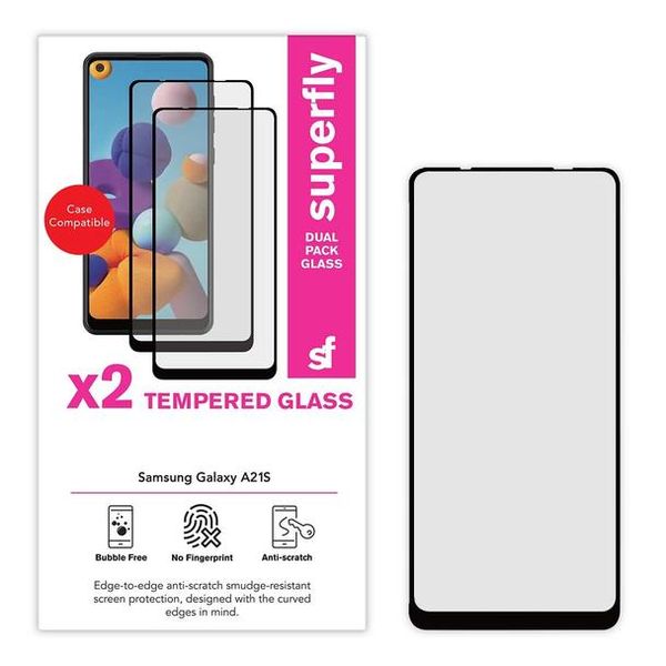 Superfly 2-Pack Tempered Glass Screen Protector for Samsung Galaxy A21S