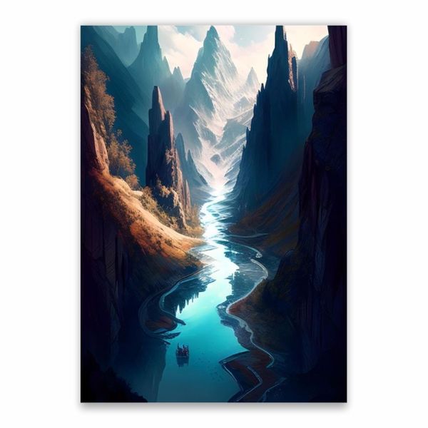 River Tributary Decorative Poster - A1