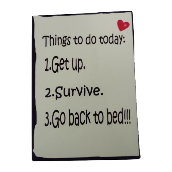 Fun Metal Plate Funny Things To Do Today Get Up Survive Go Bed