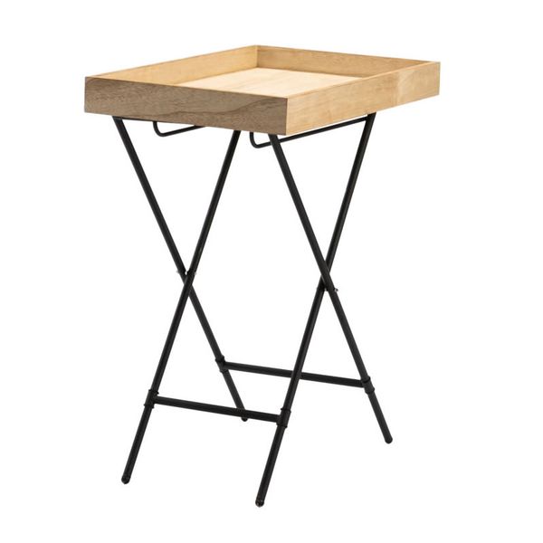 Brown Accent Chic Wooden Butler Side Tray