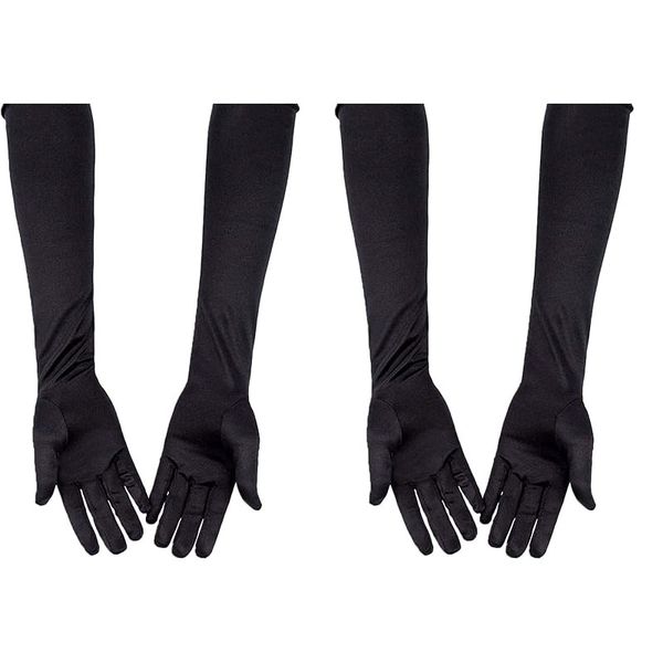Long 1920s Satin Opera Gloves - Stretch Fit for Costume and Tea Party