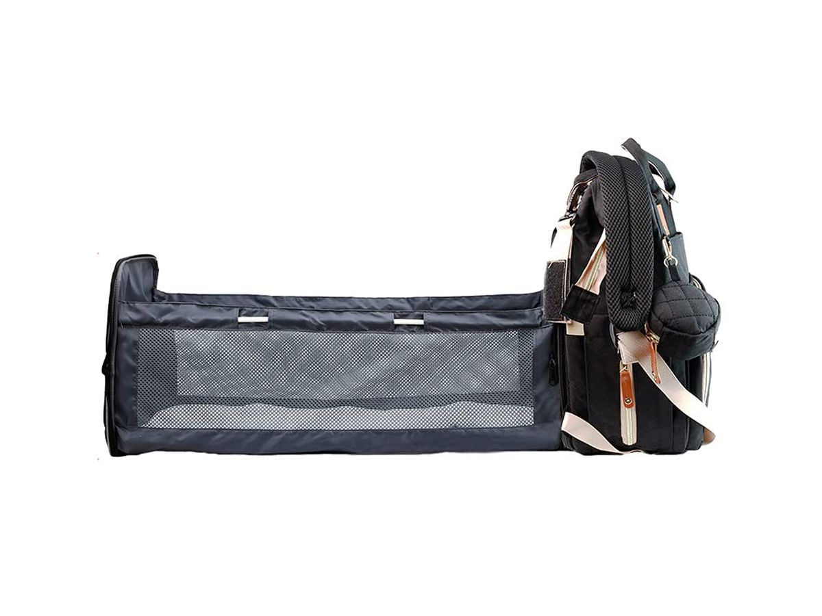 Multi-Functional Baby Diaper Bag & Bed -Dark Black2 | Shop Today