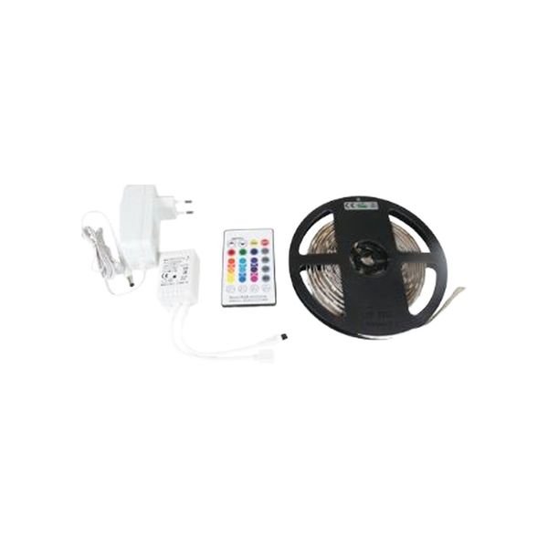 ACDC - 12VDC LED Strip IP65 RGB 5m with Controller PSU and Remote
