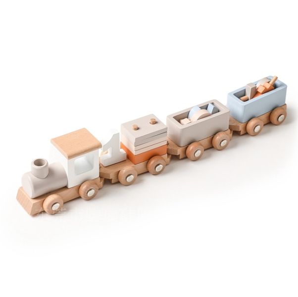 Wooden Children's Birthday Milestone Train Toy