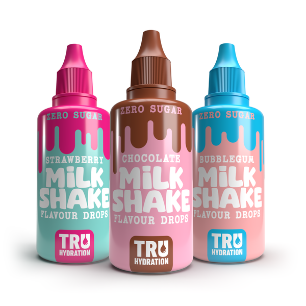 Tru Hydration Milkshake Enhancer Strawberry, Chocolate &amp; Bubblegum (3 Pack)