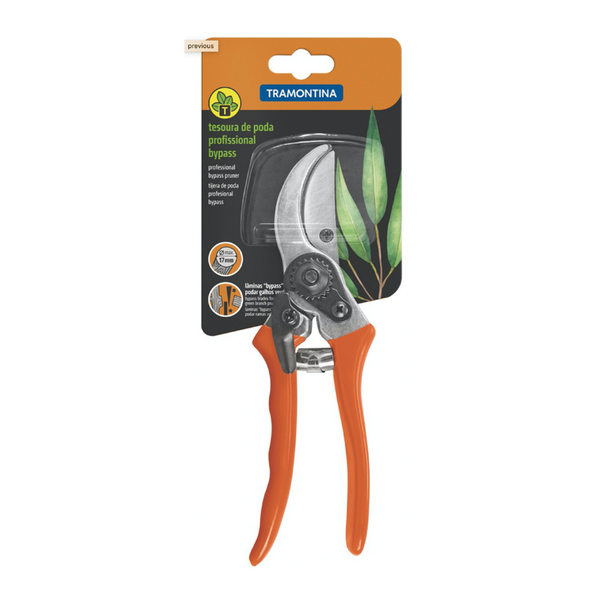 Tramontina Orange Bypass Pruner Light
