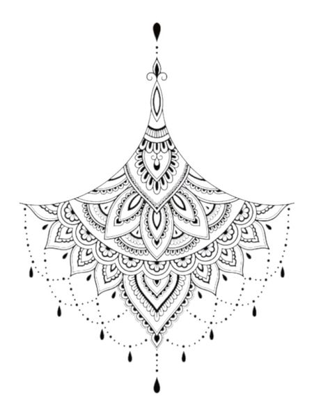2 Piece Mandala Inspired Semi-Permanent Tattoo - Black