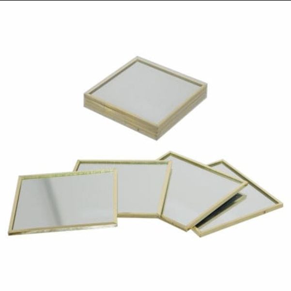Be Classic H Glass Gold Mirror Coasters(Set of 4) 10x10 cm