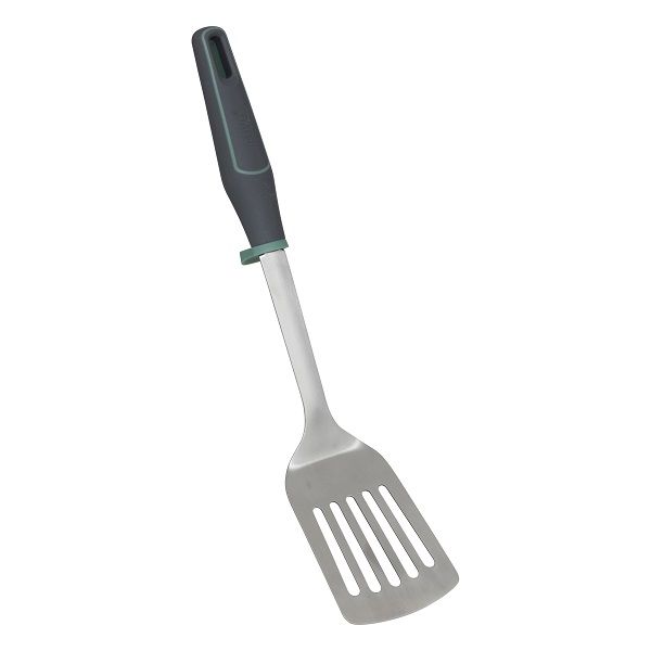 5five Stainless Steel Slotted Egg Lifter with GreyThermoplastic Handle 35cm