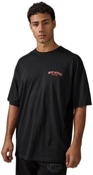 boohooMAN - Men's Active Oversized No Days Off Lift Heavy T-shirt - Black