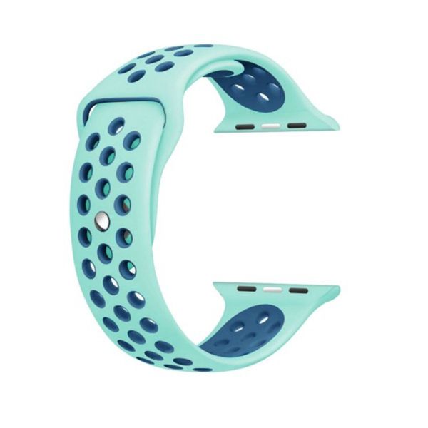 42/44mm Extended Apple Nike Style Teal &amp; Blue Breathable Replacement Strap