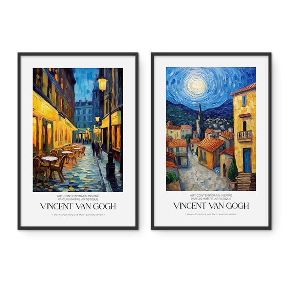 Cape Art Framed Canvas 2 Piece 40x60cm Van Gogh Scenes