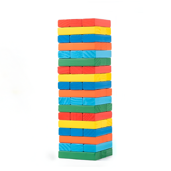 Rainbow Wooden Building Blocks-Colorful Stacking Toy for Kids