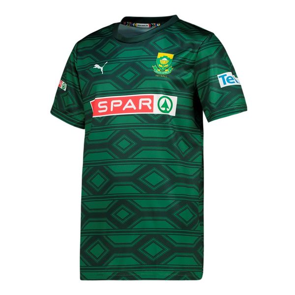Puma Junior South Africa Netball Home Jersey - Trekking Green