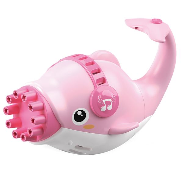 JB LUXX 19cm 10 HOLE Gatling Electric Bubble Machine - Pink Dolphin