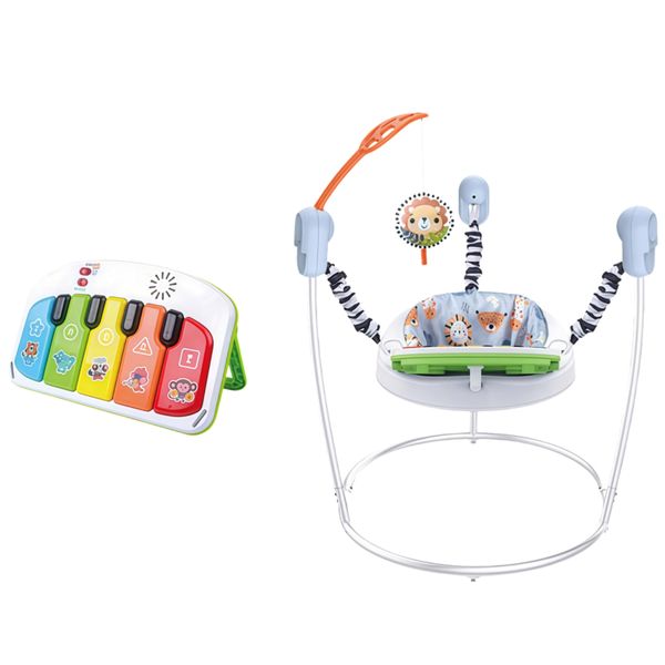Lion Baby Activity Jumper - 360 Rotating Musical Jumperoo &amp; Piano Gym