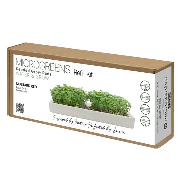 Microgreens Superfood Seeded Grow Pads - Refill - Mustard Red - Pack of 5