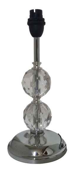 Litex Lamps Chrome Table Lamp with Two Facetted Acrylic Balls