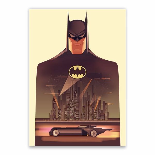 Batman Gotham And Batmobile Poster - A1