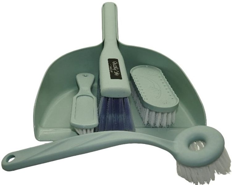 Kitchenette 5 Pieces Handheld Dust Pan And Brush - Pink