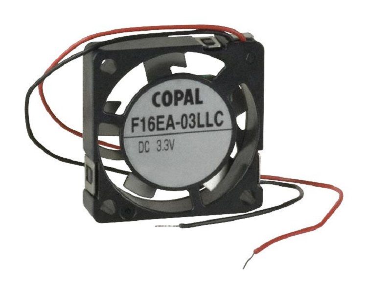 Nidec Copal (F16EA-03LLC/E) DC Axial Fan, 3.3 V, Square, 16 mm, 4 mm