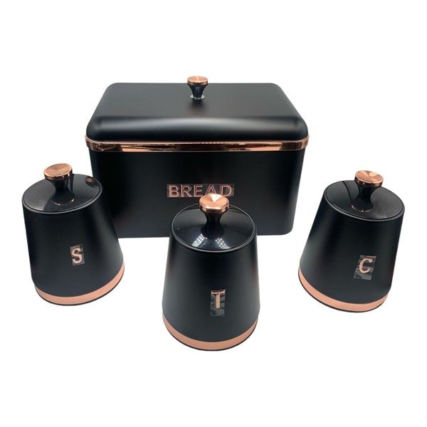 4 Piece Bread Bin and Canister Set