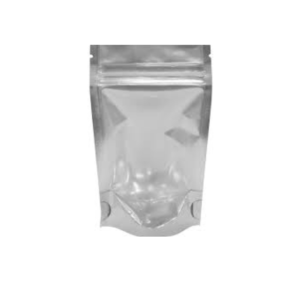 100 Piece Stand Up Resealable Metalized Transparent Pouch - 130mm x 150mm