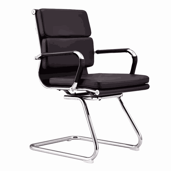 Visitors Chair - PU, Chrome Sleigh Base