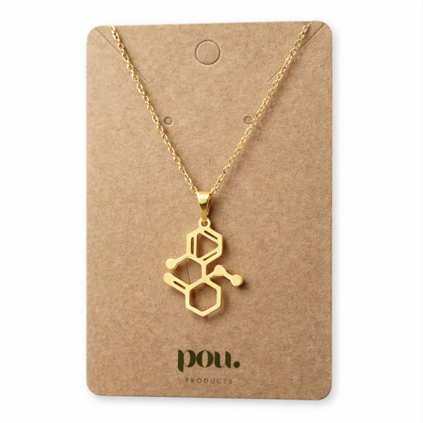 POU Serotonin Pendant Gold Necklace - Stainless Steel