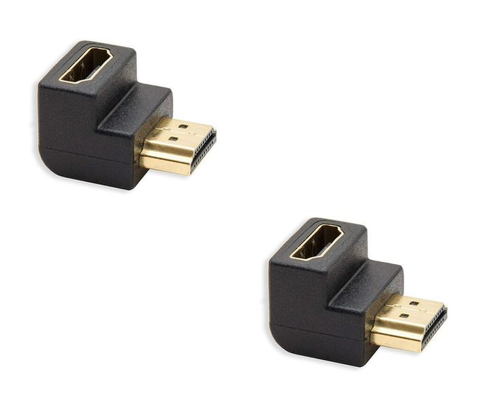90- Degree / Right Angle Male to Female HDMI Adapter- 2 Pack