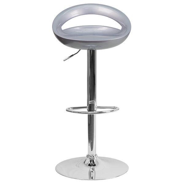 Cut Out Bar Stool Silver
