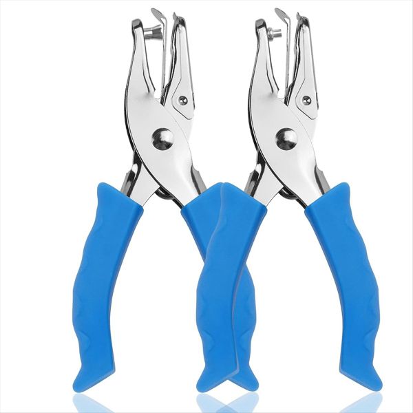 2 Pcs Single Hole Punch, 1/4in Hand Hole Puncher with Soft Grip Handle for