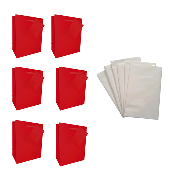 Red Gift Bag &amp; Tissue Paper Set image