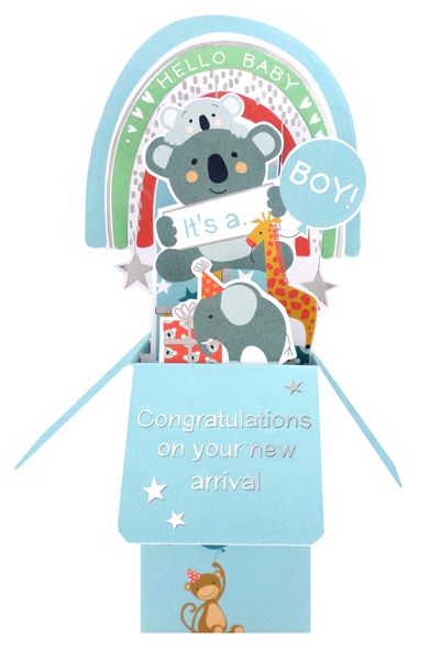 Clever Cubes 3D Pop-up card - Birth Boy