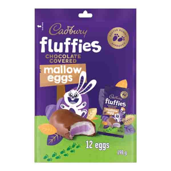 Easter Cadbury Fluffies Chocolate Covered Marshmallow Eggs 12 Pack