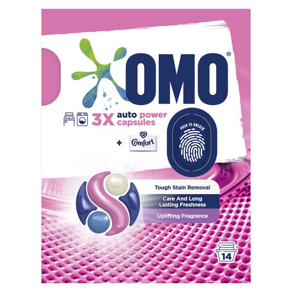 OMO Stain Removal Auto Laundry Touch of Comfort Capsules 14s