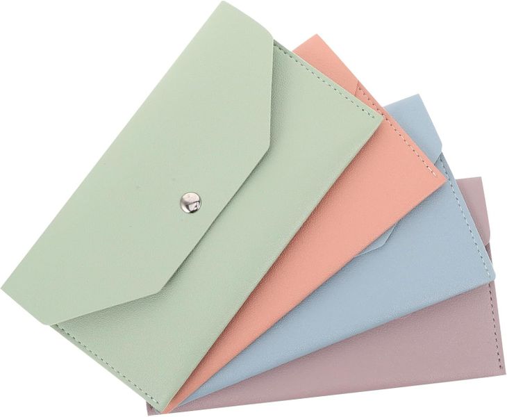 PU Leather Money Envelope Wallet Set, Multi Card Holder Cash - 4 Piece