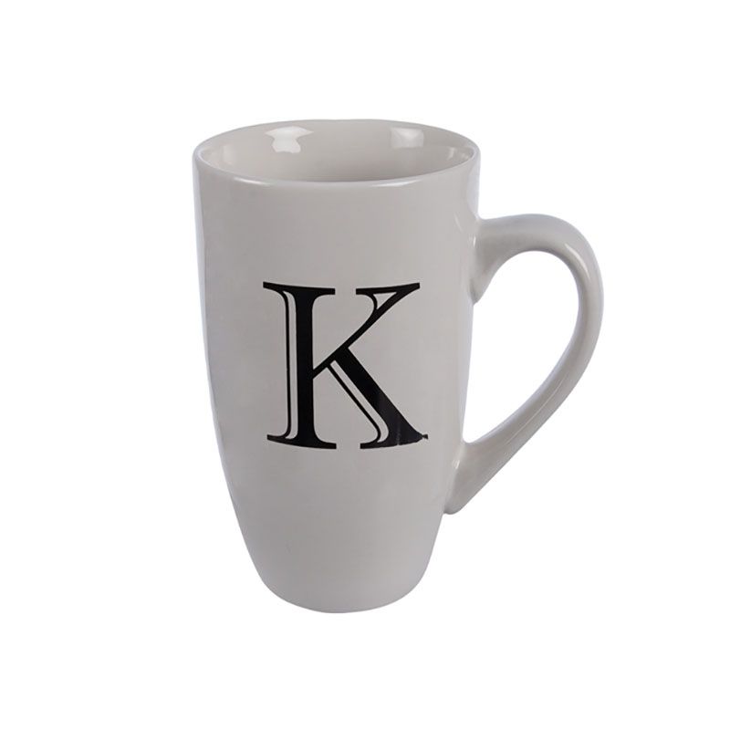 Mug Household Accessories Ceramic Letter K Design White 5