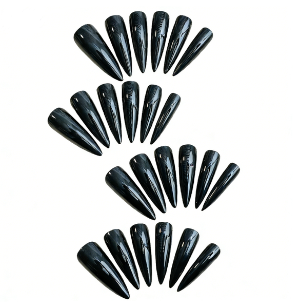 Salon Quality Reusable Press-On Nails Stiletto - Glossy Ruby Red