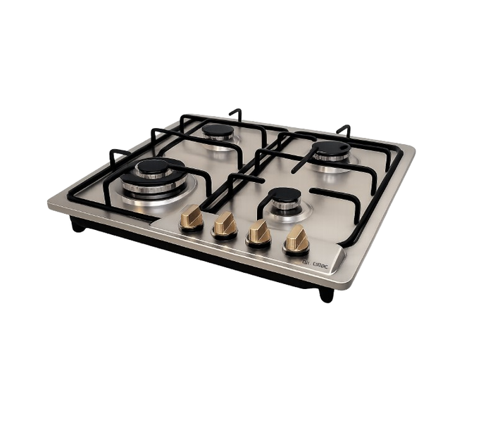 Stainless Steel 4-Burner Gas Hob Cooktop with Front Knobs