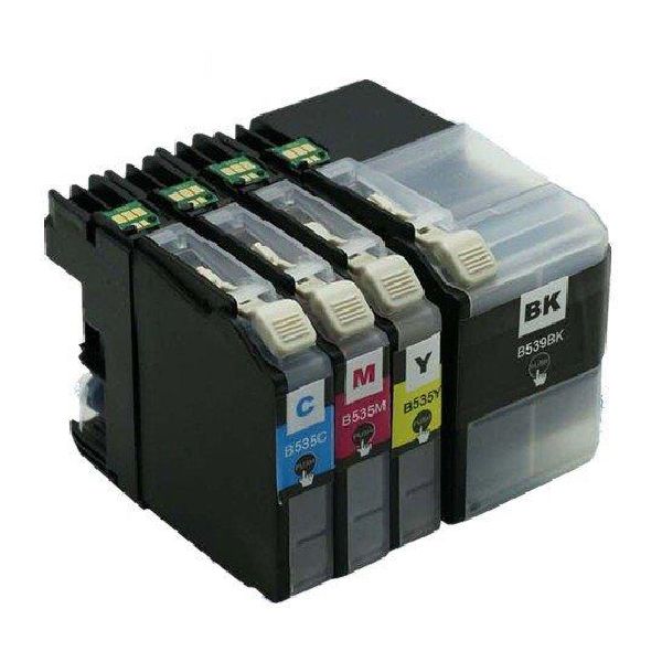 LC539 Black &amp; LC535 Cyan / Yellow / Magenta Ink Cartridges Compatible with Brother