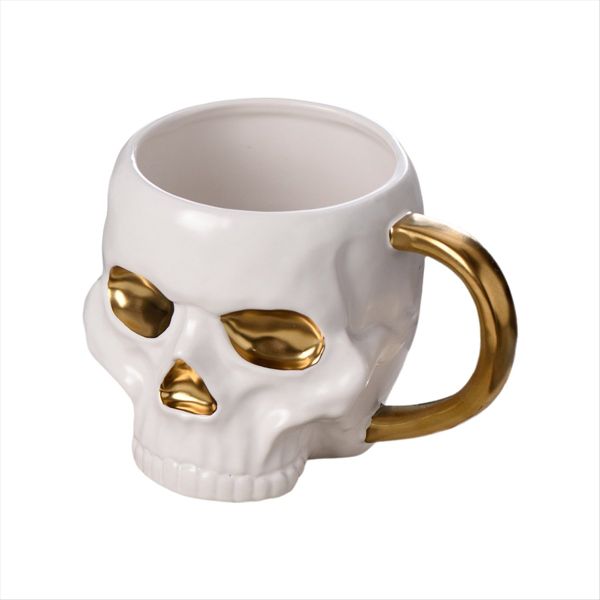 Halloween Skull Cup With Handle Lidless Ceramic Cup Funny Water A