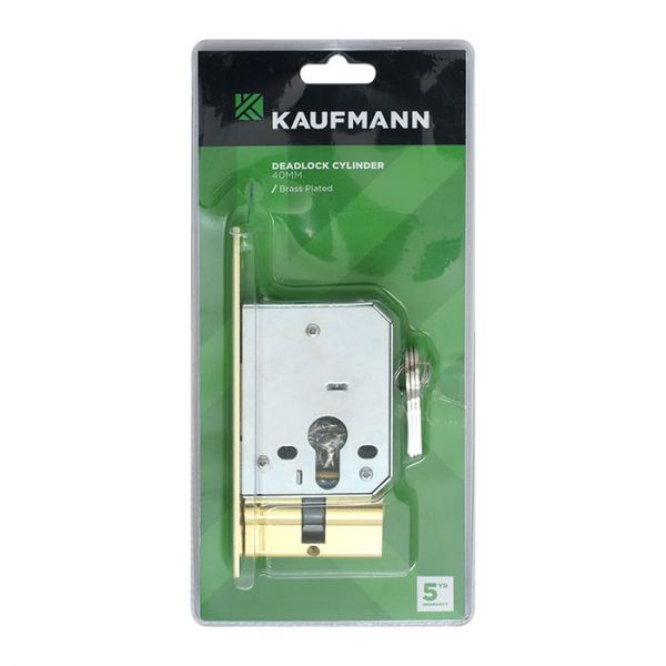 Kaufmann - Deadlock &amp; Cylinder 40mm Brass Plated