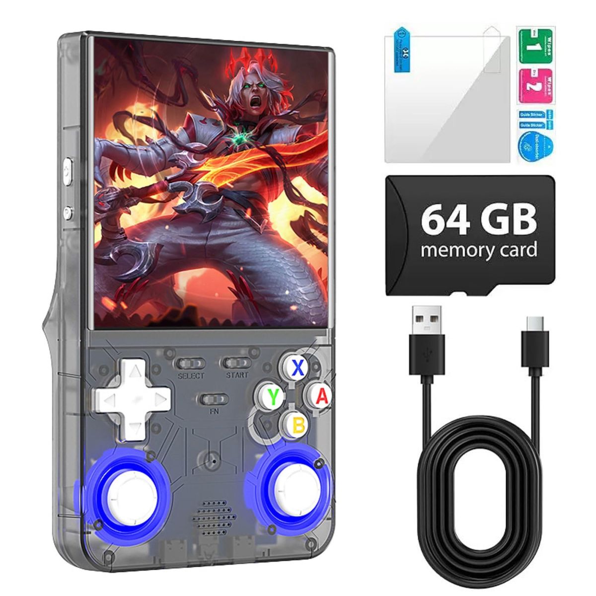 R36Ultra Handheld Game Console with 64G,Linux Dual System Games