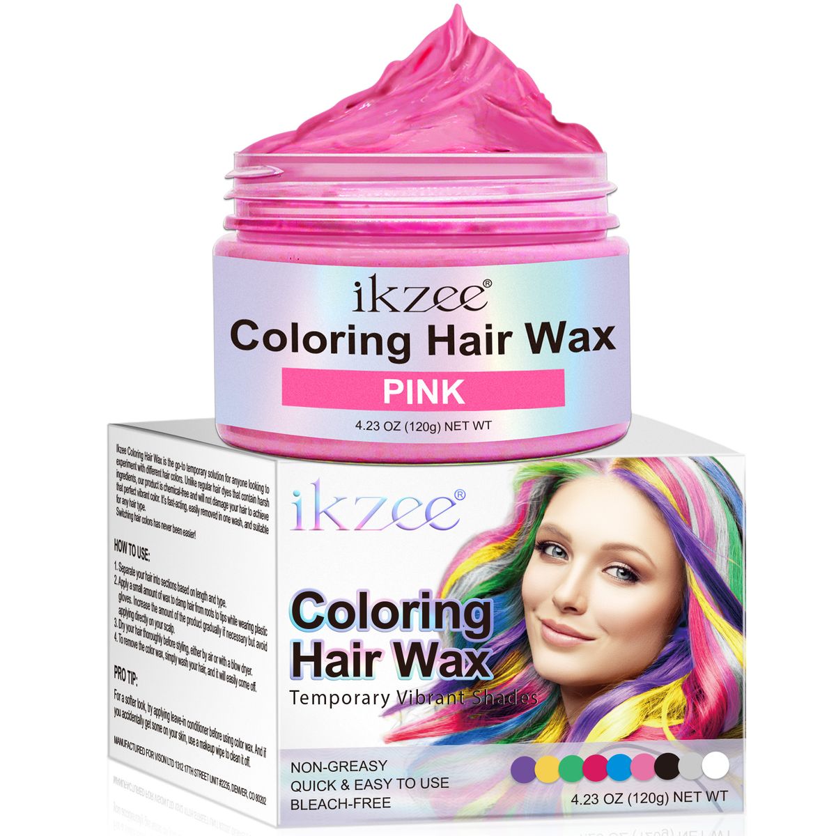 Pink Temporary Hair Color Wax - Washable Hair Dye & Styling Hold | Shop ...