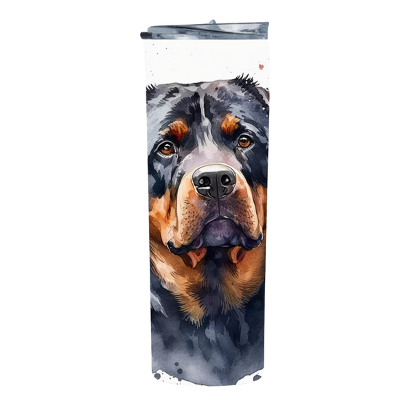 Water Color Rottweilers 20 Oz Straight Skinny Tumbler 046