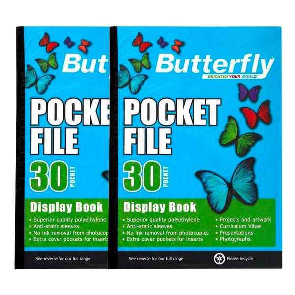 Butterfly Pocket File - A4 50 m 30 Pocket Display Book x 24
