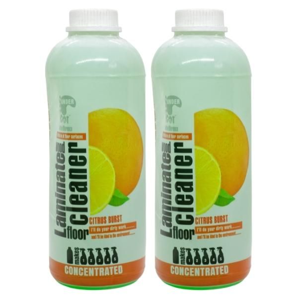 Under Foot - Laminated Wood Floor Cleaner - Refill 1L - Citrus Burst - Pack of 2